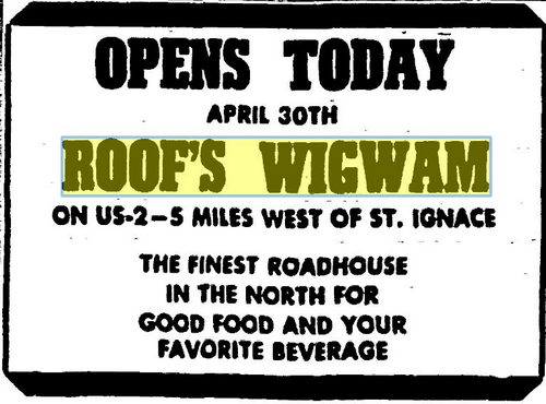 Roofs Wigwam - April 1955 (newer photo)